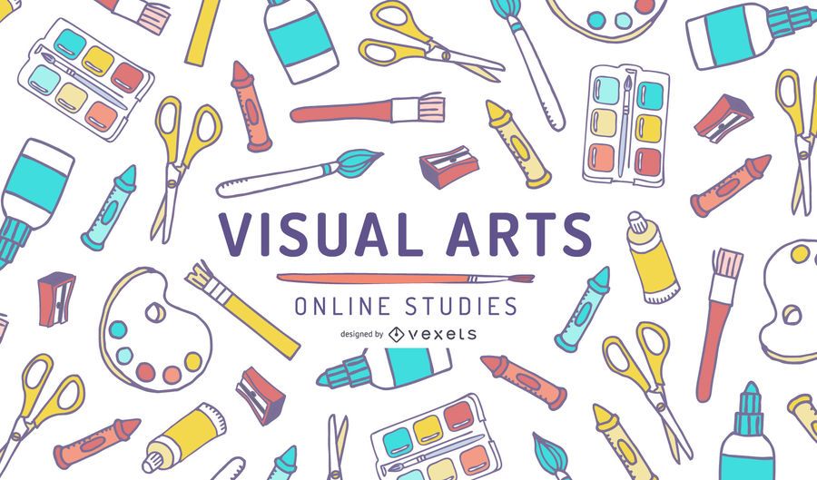 Diseño De Portada De Estudios En Línea De Artes Visuales