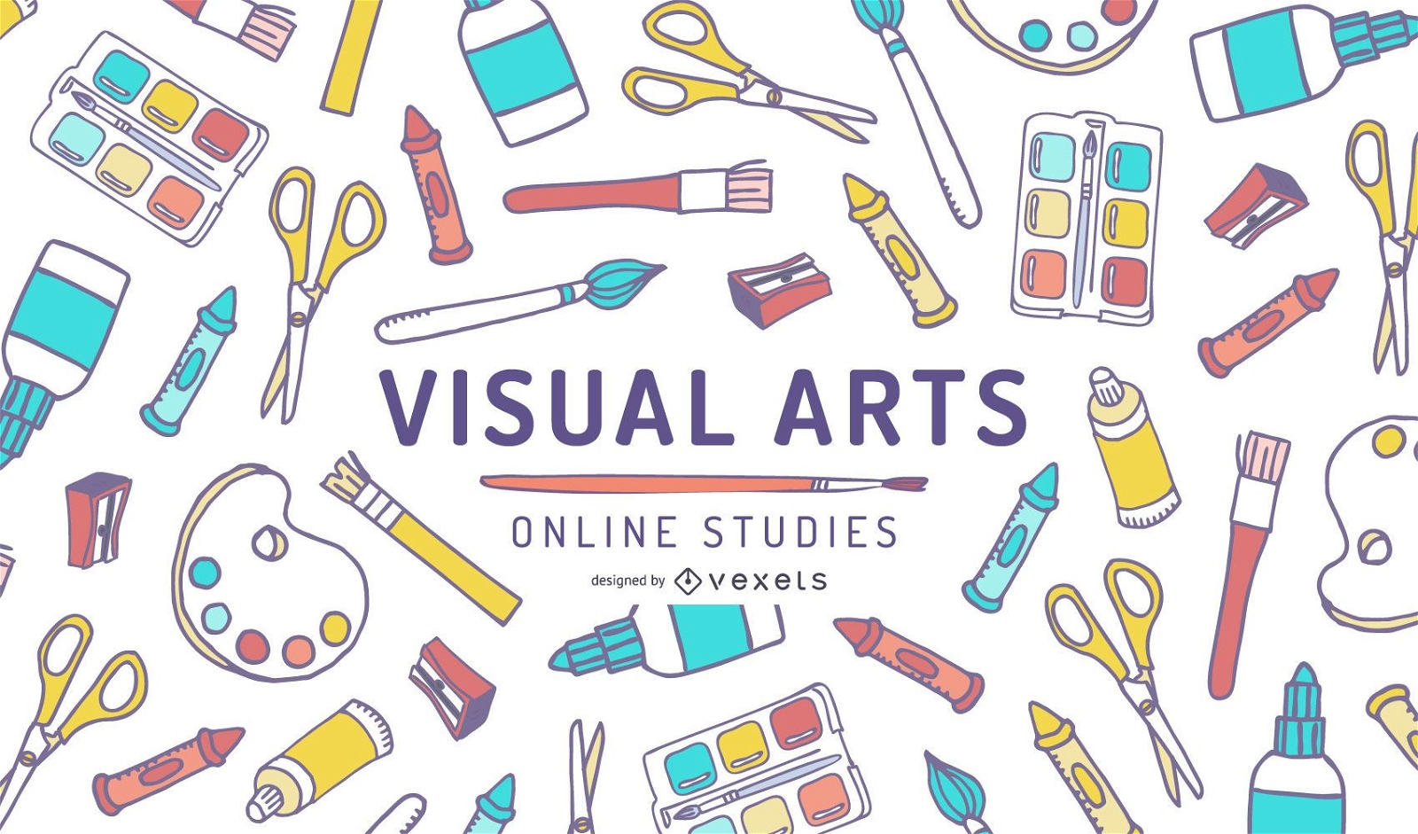 Design da capa de estudos online de artes visuais