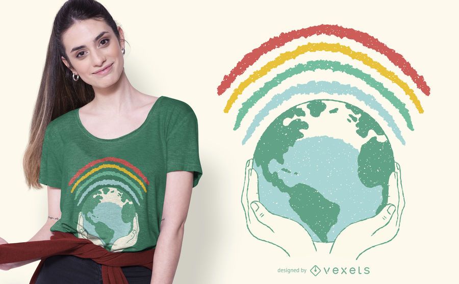 Earth Rainbow T-shirt Design Earth Rainbow T-shirt Design