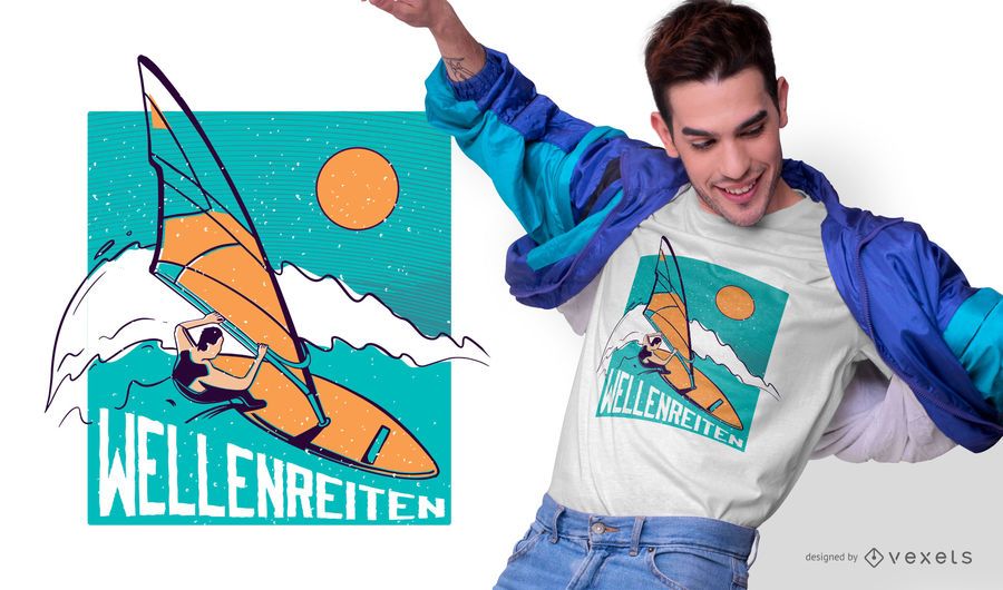 German Surfing T-shirt Design German Surfing T-shirt Design