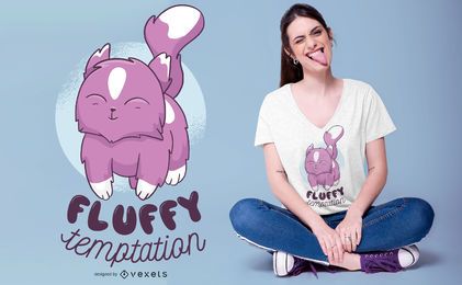 Cute Fluffy Cat Quote T-shirt Design