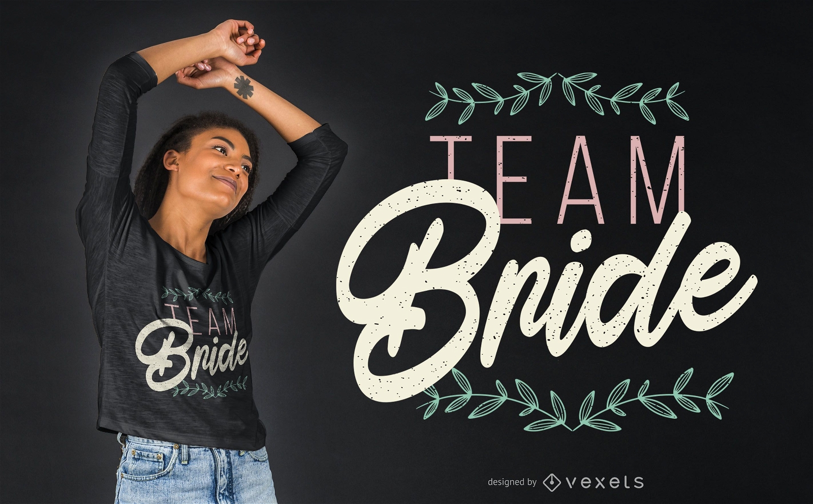 Team Braut Text T-Shirt Design