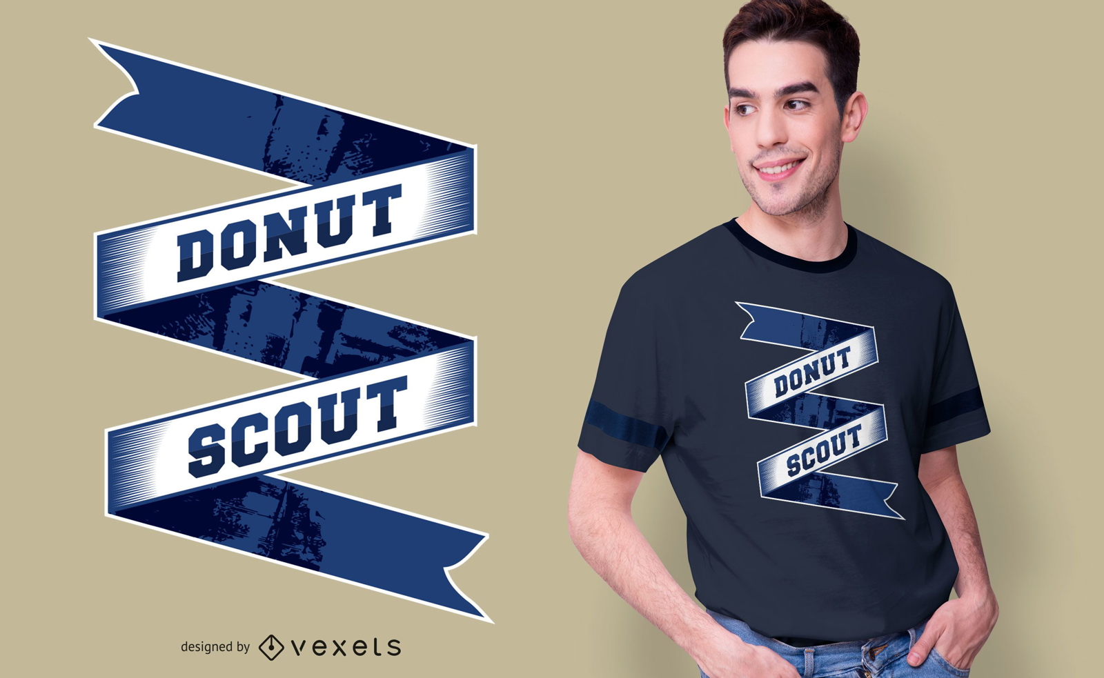 Diseño de camiseta Donut Scout Text