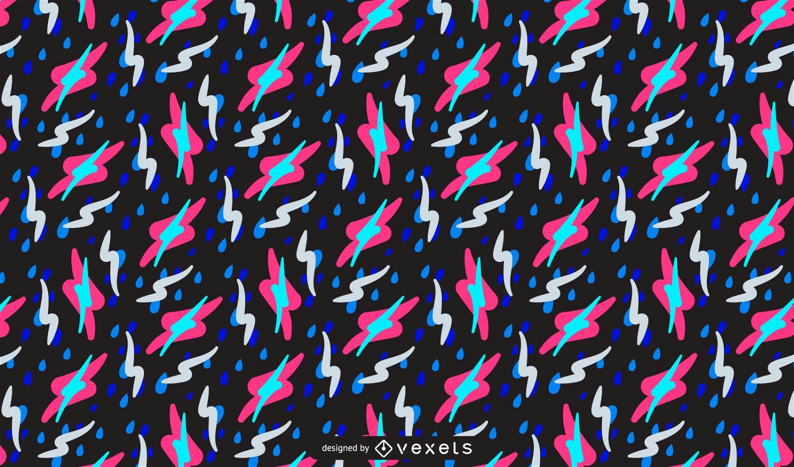 Abstract 80s Shape Pattern Design