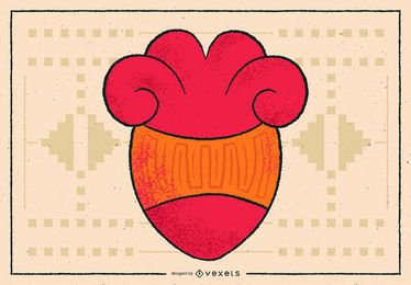 Aztec Heart Illustration Design