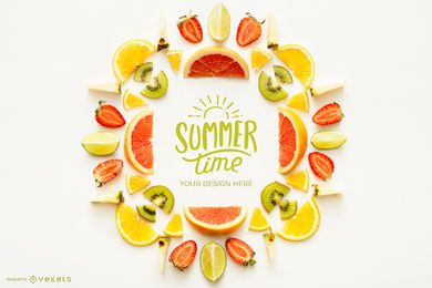 Summer Time Fruit Logo Mockup Summer Time Fruit Logo Mockup