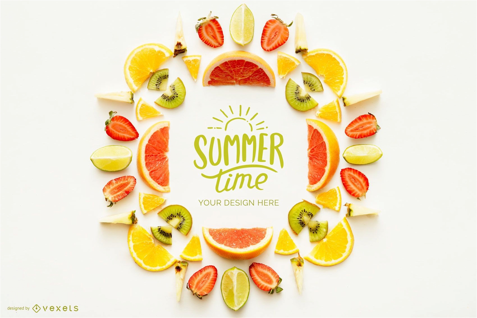 Summer Time Fruit Logo Mockup
