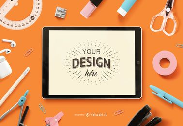 Maqueta de pantalla de iPad para educación