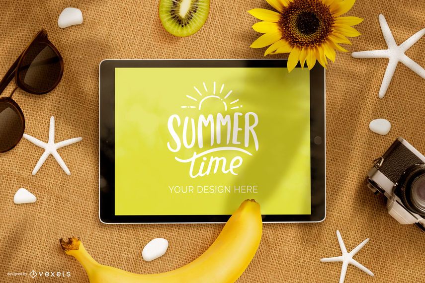 Summer ipad mockup composition Summer ipad mockup composition