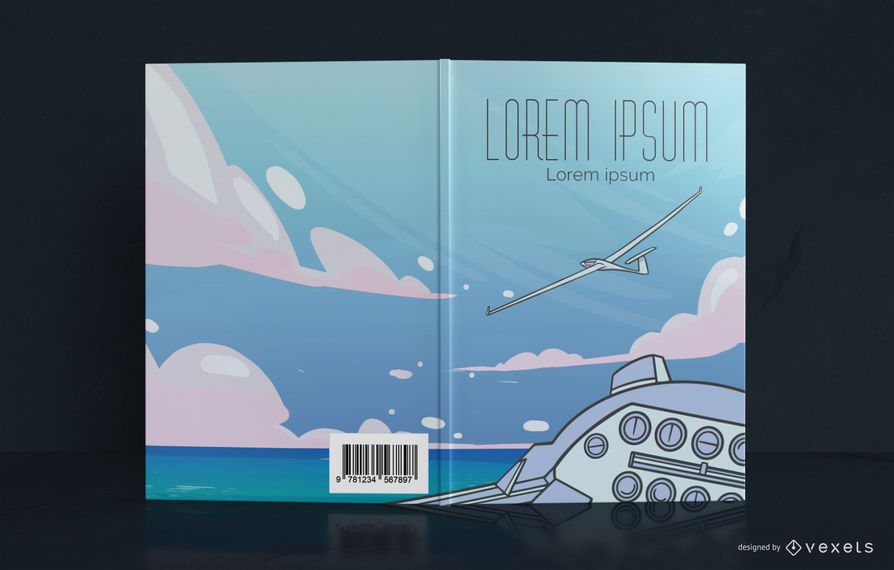 Diseño de portada de libro de avión planeador Diseño de portada de libro de avión planeador