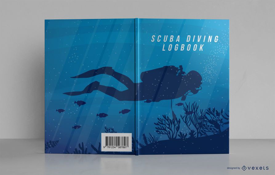 Diseño de portada de libro de diario de buceo Diseño de portada de libro de diario de buceo