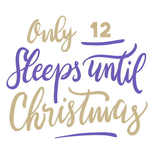 12 sleeps christmas countdown PNG Design