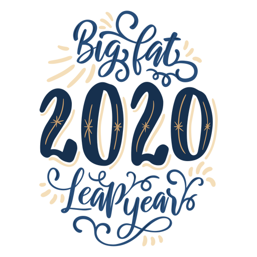 Letras de ano bissexto de 2020 Desenho PNG