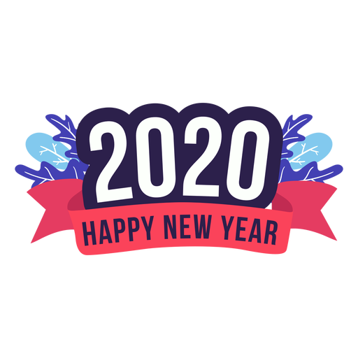 Insignia de año nuevo 2020 Diseño PNG