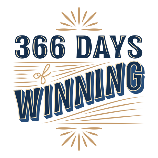 366 days winning lettering PNG Design