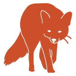 Acercándose a la silueta del zorro Diseño PNG