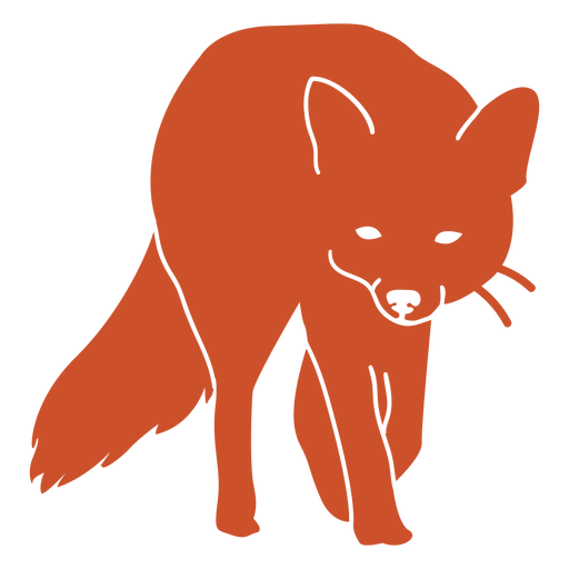 Silhueta de raposa se aproximando Desenho PNG
