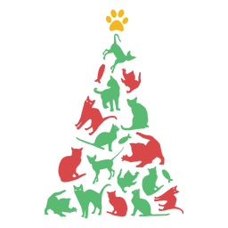 Awesome Cats Christmas Tree PNG & SVG Design For TShirts
