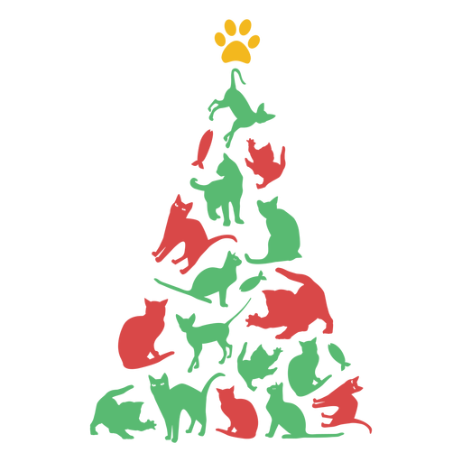 Download Awesome cats christmas tree - Transparent PNG & SVG vector ...