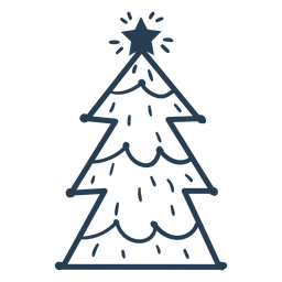 Awesome scandinavian christmas tree stroke PNG Design