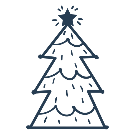 Awesome scandinavian christmas tree stroke PNG Design