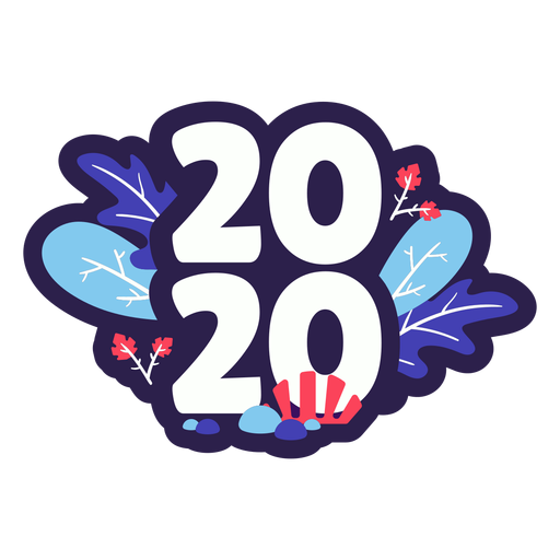 Distintivo colorido 2020 Desenho PNG