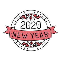 Insignia feliz año nuevo Diseño PNG