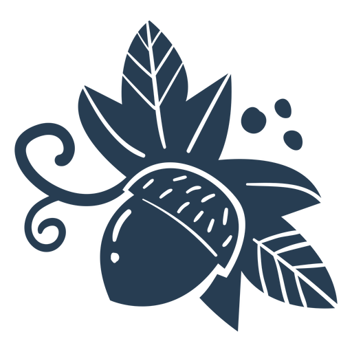 Blue scandinavian cute acorn PNG Design