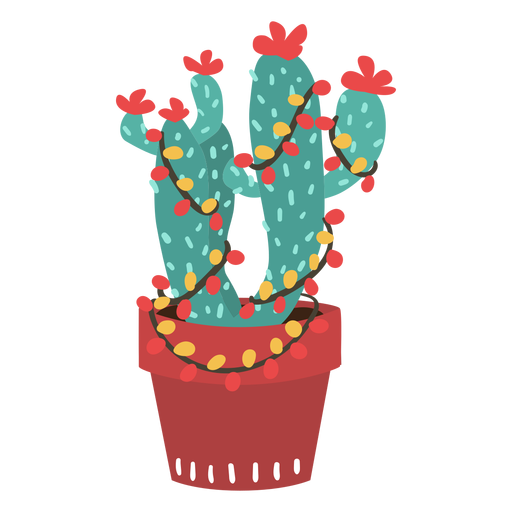 Kaktus Weihnachtslichter PNG-Design