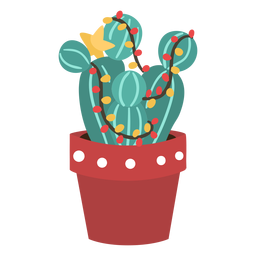 Cactus navidad simple Diseño PNG