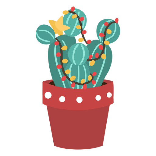 Kaktus Weihnachten einfach PNG-Design
