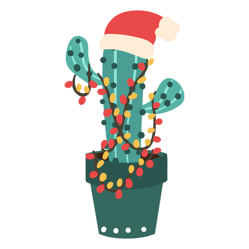 Kaktus mit Weihnachtsm?tze PNG-Design