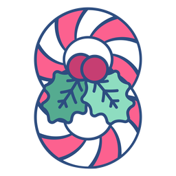 Candycane navidad ocho Diseño PNG