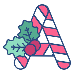Candycane christmas letter a PNG Design