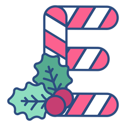 Candycane natal letra e Desenho PNG