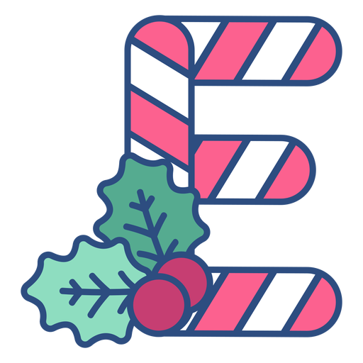 Candycane christmas letter e PNG Design