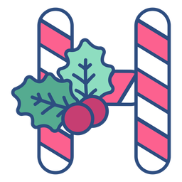 Letra de Natal Candycane h Desenho PNG
