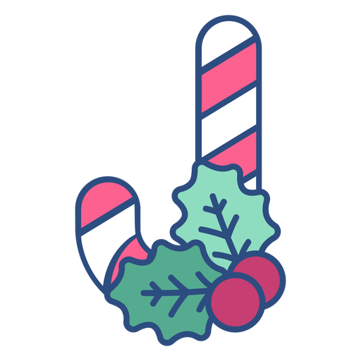 Candycane christmas letter j PNG Design