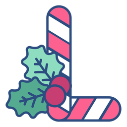 Candycane navidad letra l Diseño PNG
