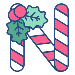 Letra de Natal Candycane n Desenho PNG