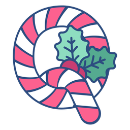 Candycane navidad letra q Diseño PNG