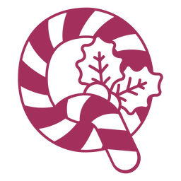 Candycane navidad letra q trazo Diseño PNG