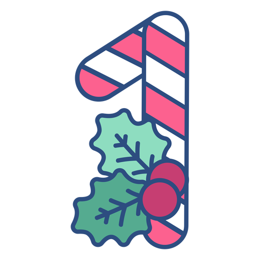Candycane christmas one PNG Design