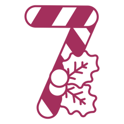 Candycane christmas seven stroke PNG Design