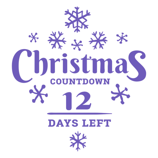 Christmas countdown 12 PNG Design