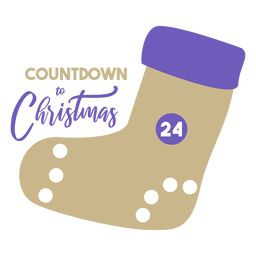 Navidad cuenta regresiva 24 Diseño PNG