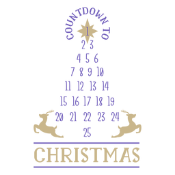 Contagem regressiva de números de natal Desenho PNG