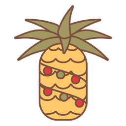 Trópicos de piña navideña Diseño PNG