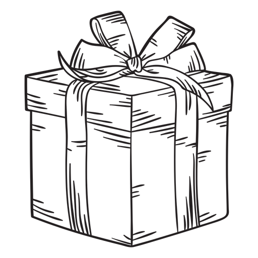 Christmas present box stroke PNG Design