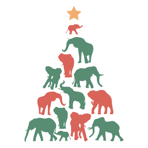 Weihnachtsbaum Elefant Zusammensetzung PNG-Design